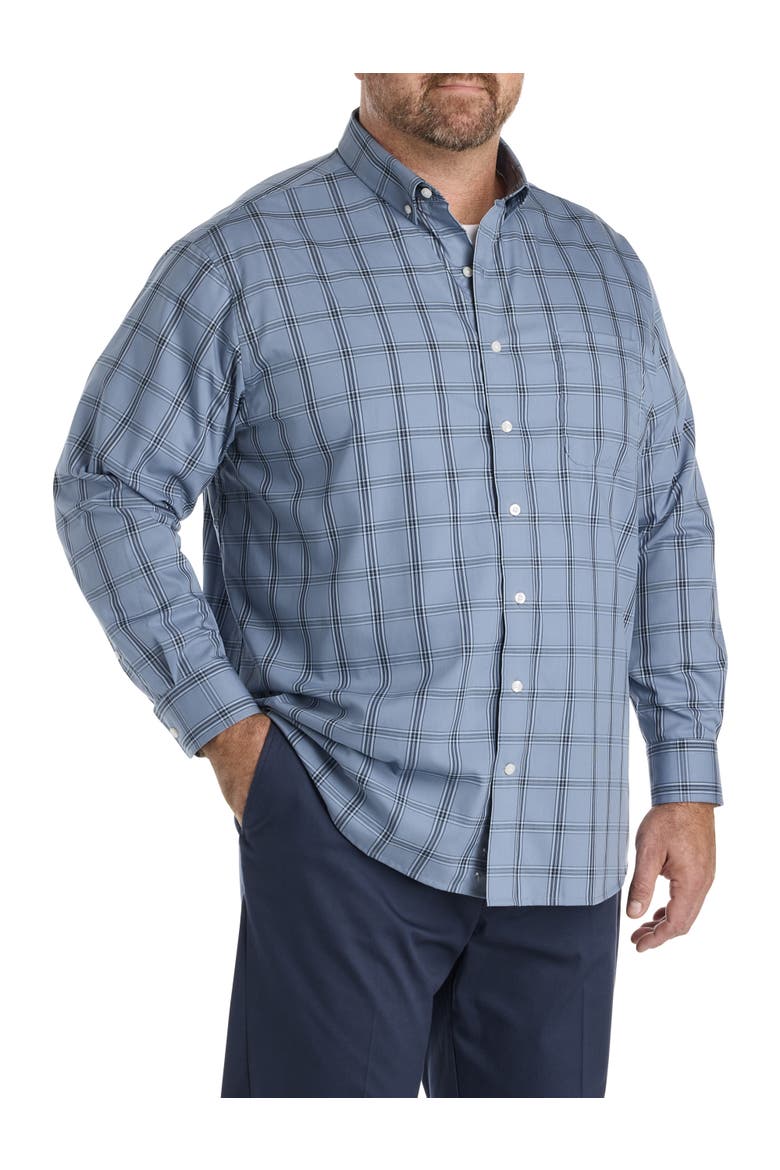Big & Tall Large Plaid Sport Shirt V3, Alternate, color, BLUE