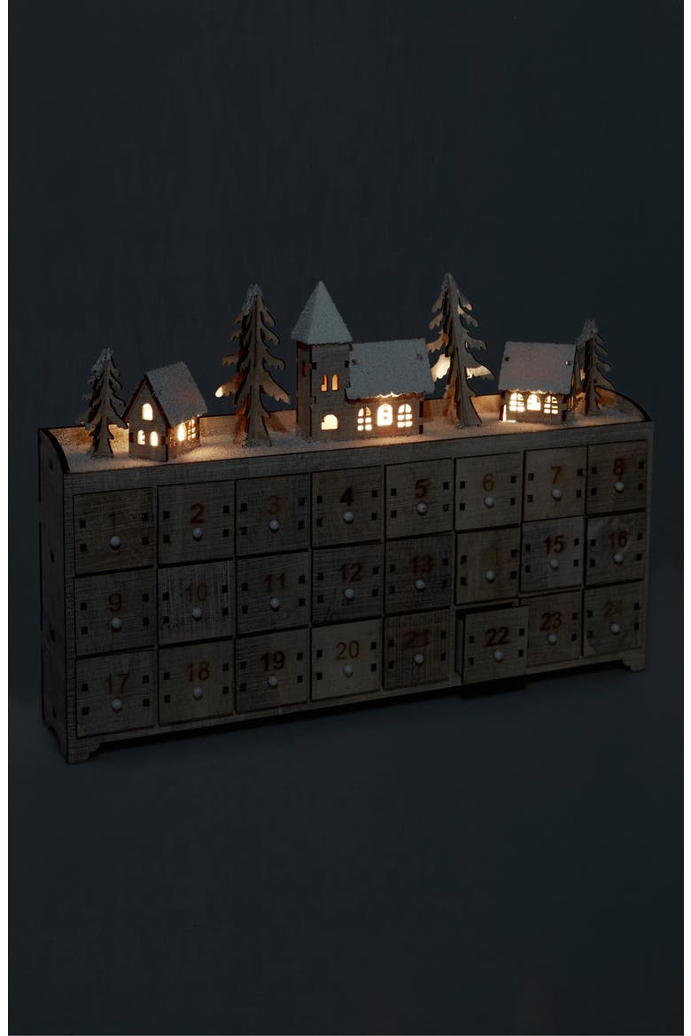 Light-Up Advent Calendar, Alternate, color, NATURAL WOOD