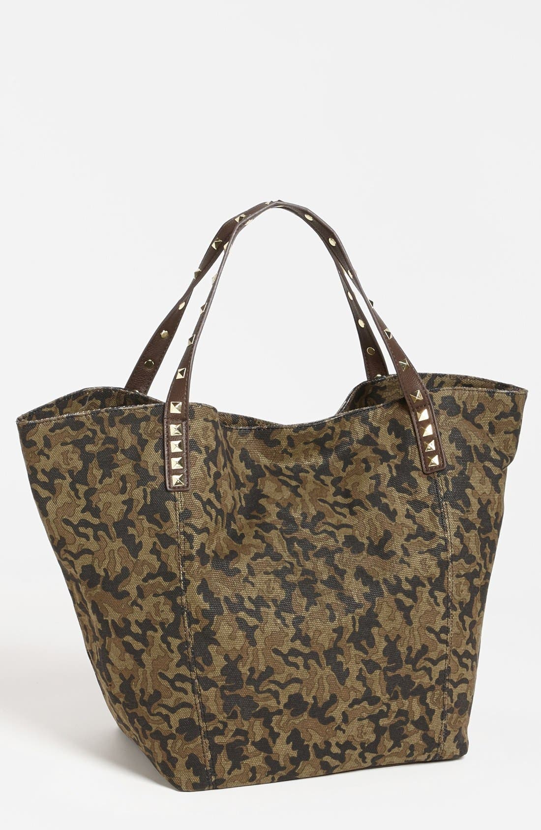 Steve Madden Studded Tote, Extra Large, Main, color, CAMOUFLAGE