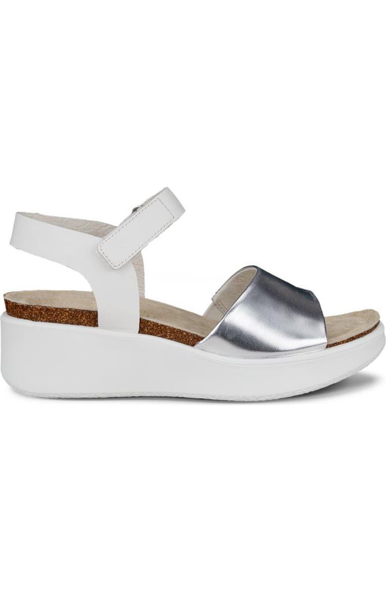 ECCO CORKSPHERE<sup>™</sup> Flowt Wedge Cork Sandal, Alternate, color, Pure Silver