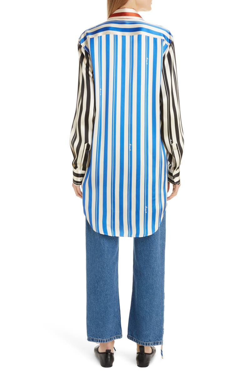 Loewe Stripe Silk Tunic Shirt, Alternate, color, 