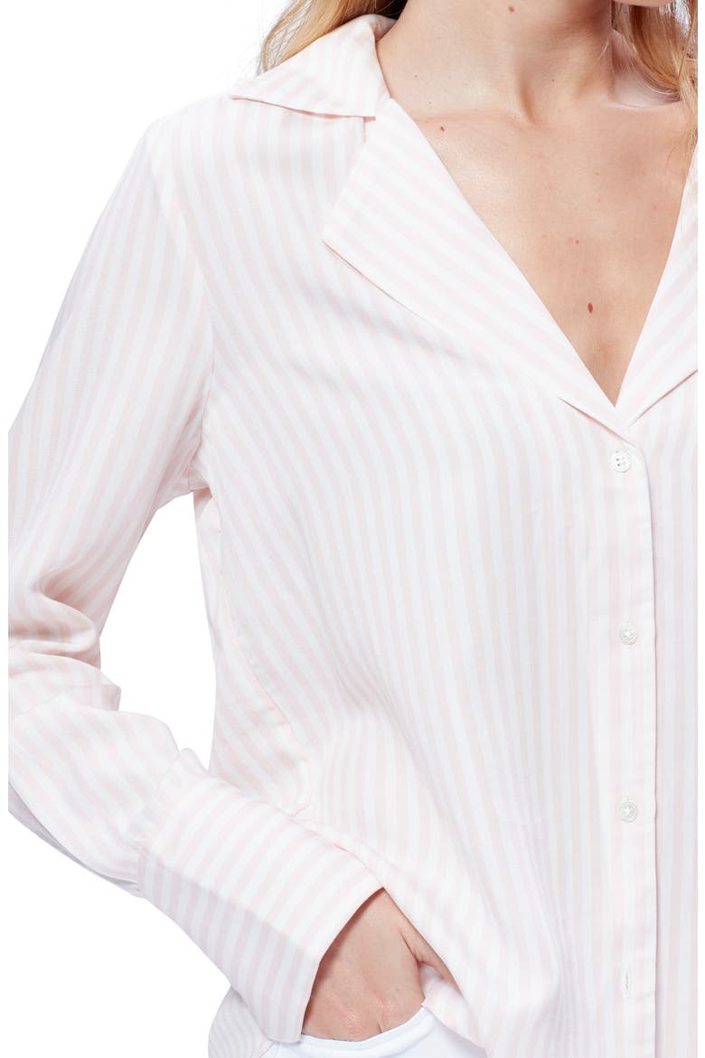 Elora Stripe Shirt, Alternate, color, MAUVE CHALK