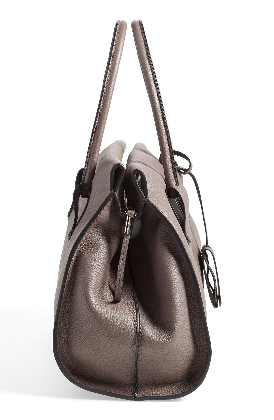 'Medium Note' Leather Tote, Alternate, color, LAVENDER/ BLACK