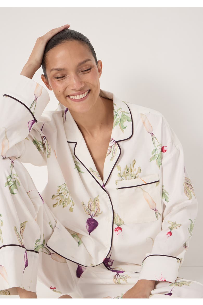 Long Sleeve Brushed Cotton Pyjamas, Alternate, color, Purple Mix