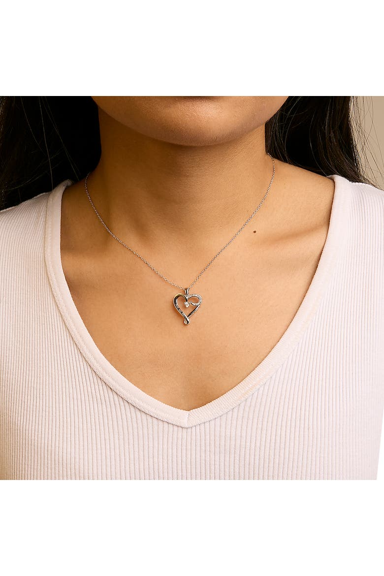 Silver Diamond Accent "I LOVE YOU MOM" Heart Pendant Necklace, Alternate, color, White