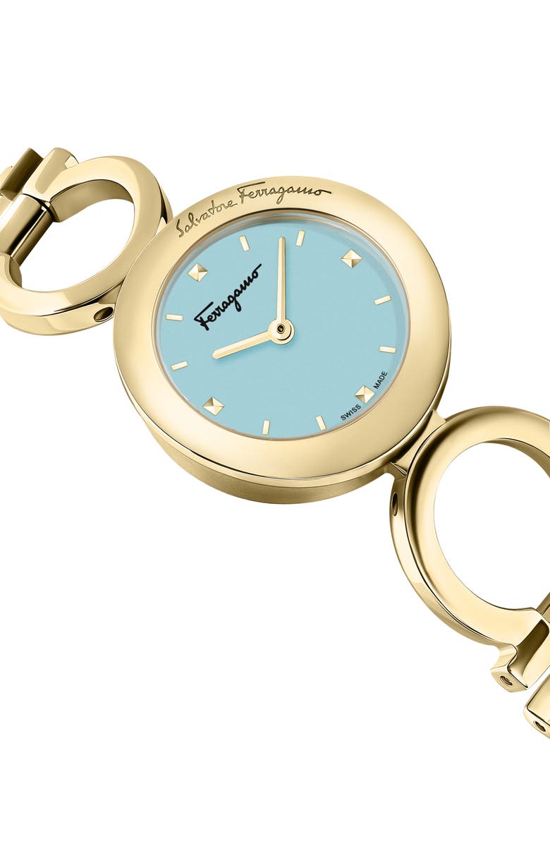 FERRAGAMO Gancino Bracelet Watch, 28mm, Alternate, color, Gold