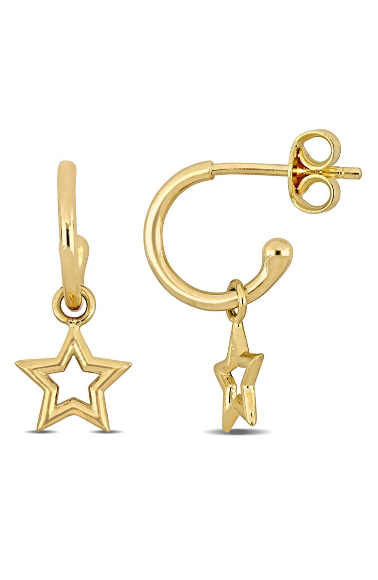 Julianna B. Star/Heart Drop Hoop Earrings 14k Gold, Main, color,