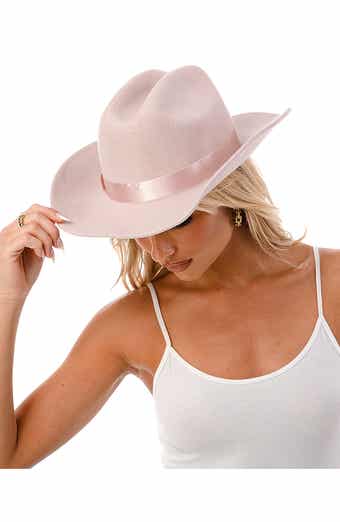 Satin Ribbon Wool Cowboy Hat