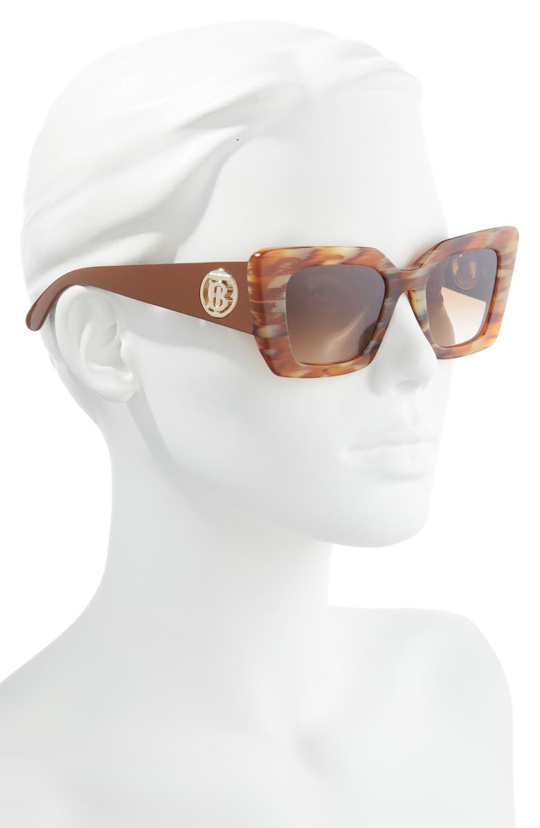 Burberry 51mm Square Sunglasses, Alternate, color, Spotted Brown/ Gradient Brown