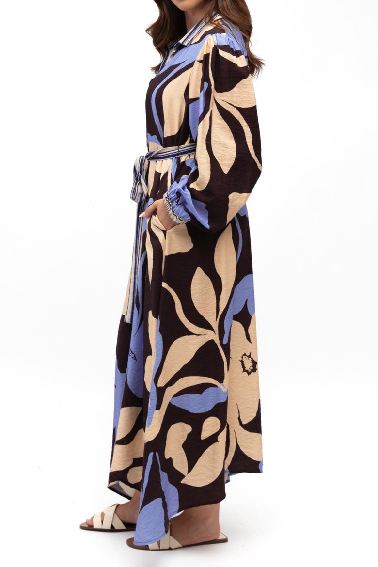 Flora Maxi Shirtdress, Alternate, color, Chocolate