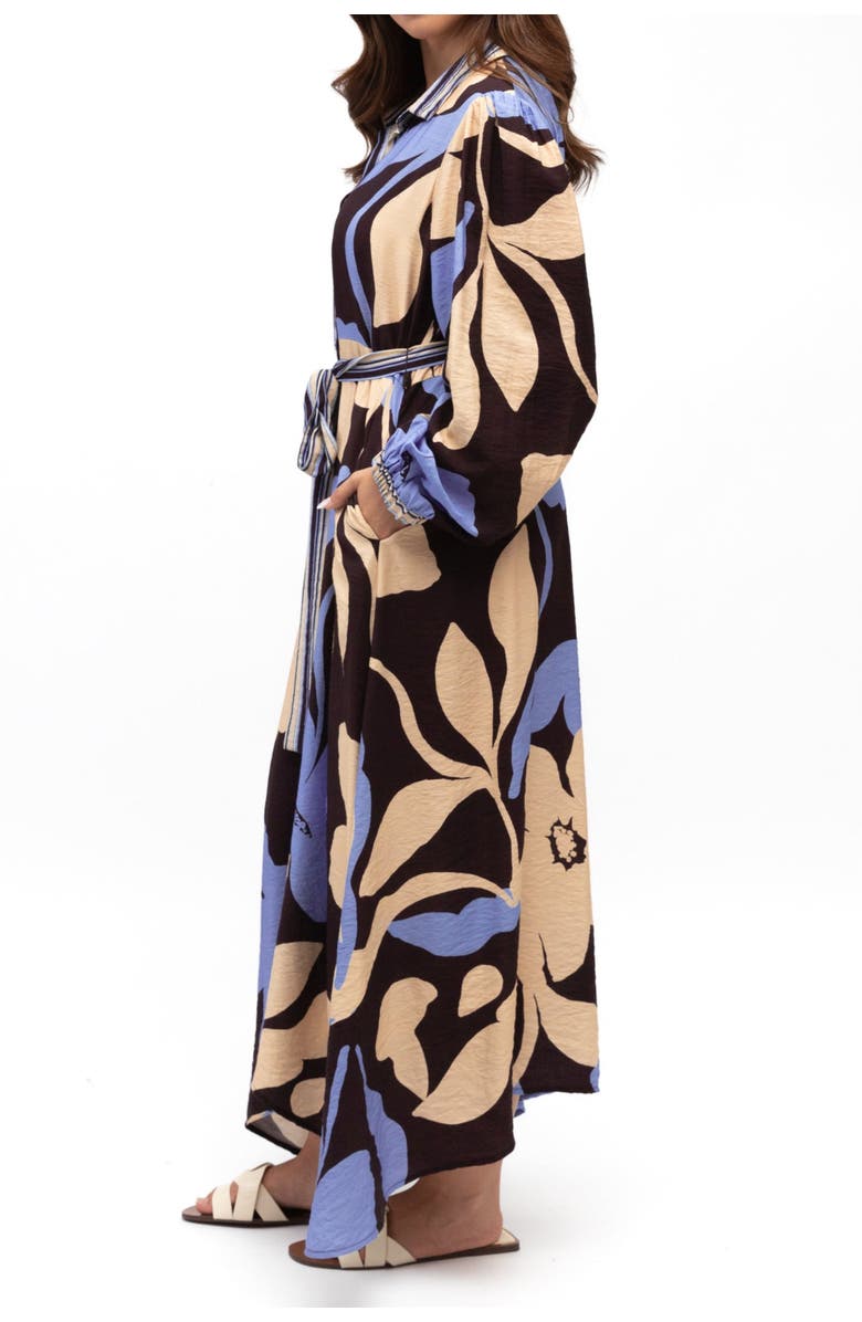 Studibaker Hawk Flora Maxi Shirtdress, Alternate, color, Chocolate