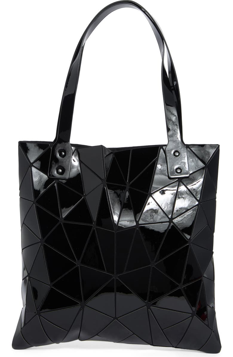 PATRIZIA LUCA Slanted Triangle Tote, Main, color, Shiny Black