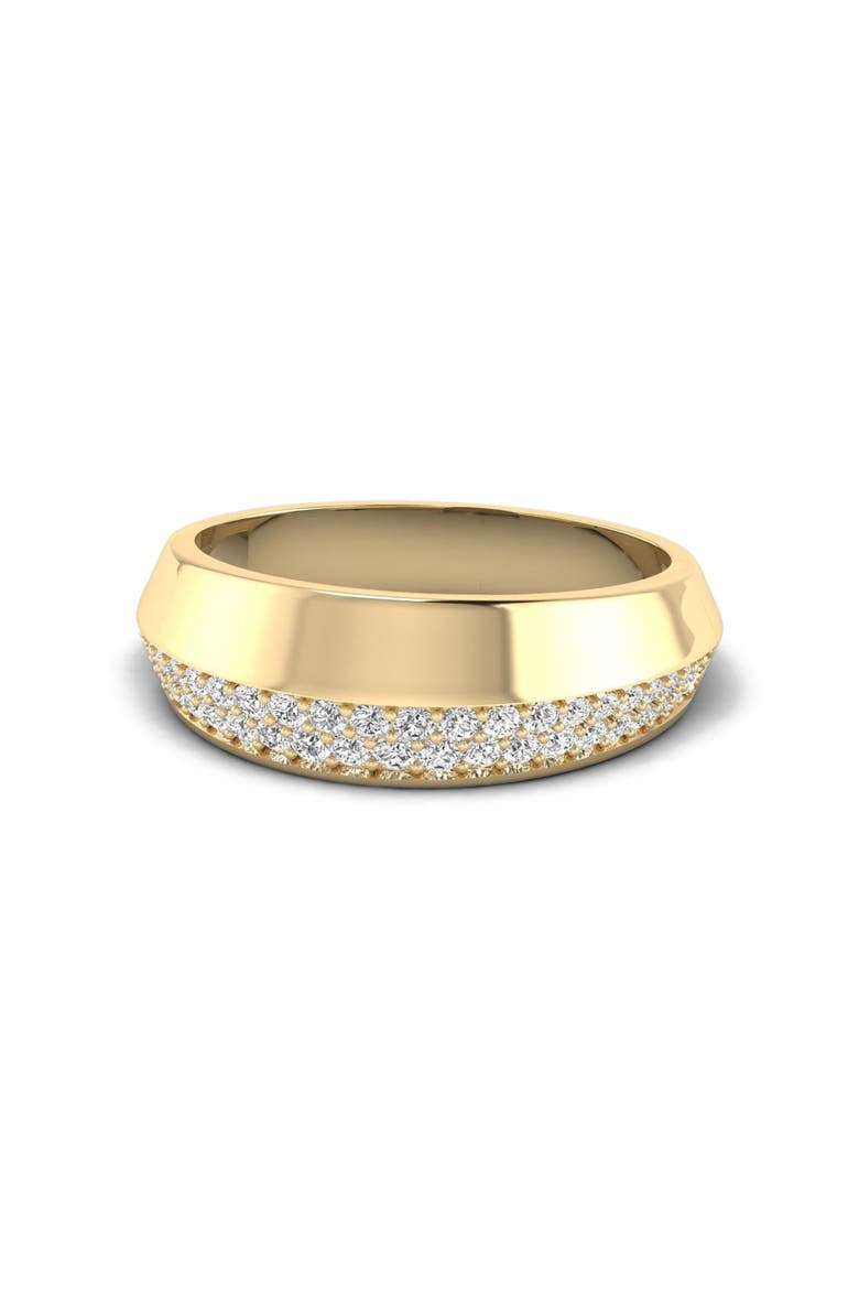Gold and Pavé Knife Edge Lab Diamond Ring in 14K, Main, color, Yellow Gold