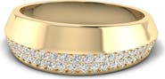Everlee Gold and Pavé Knife Edge Lab Diamond Ring in 14K
