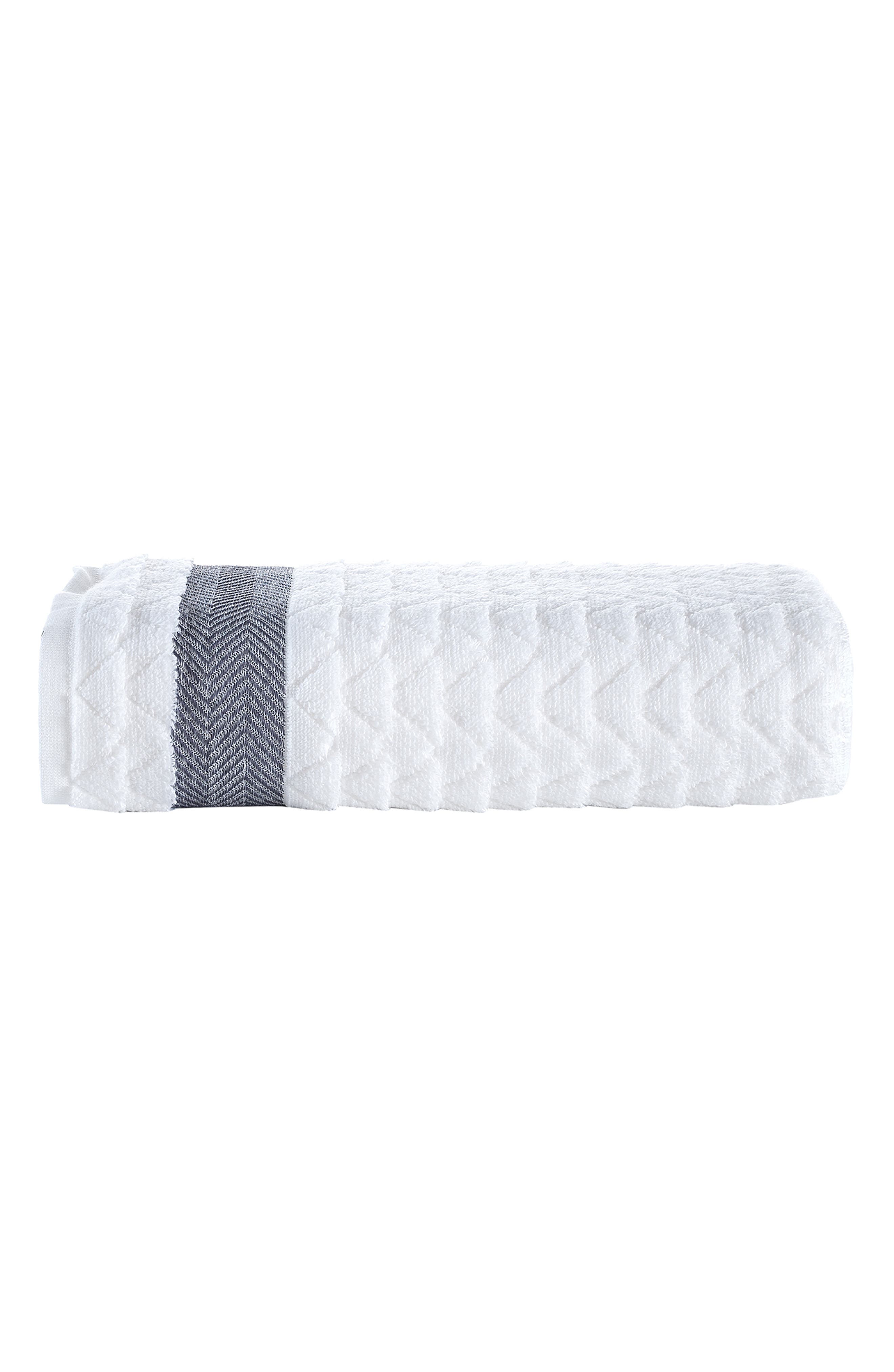 Brooks Brothers Herringbone Cotton Bath Towel In White