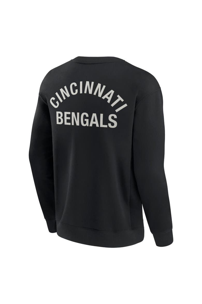 Unisex Fanatics Signature Black Cincinnati Bengals Super Soft Pullover Crew Sweatshirt, Alternate, color, Black