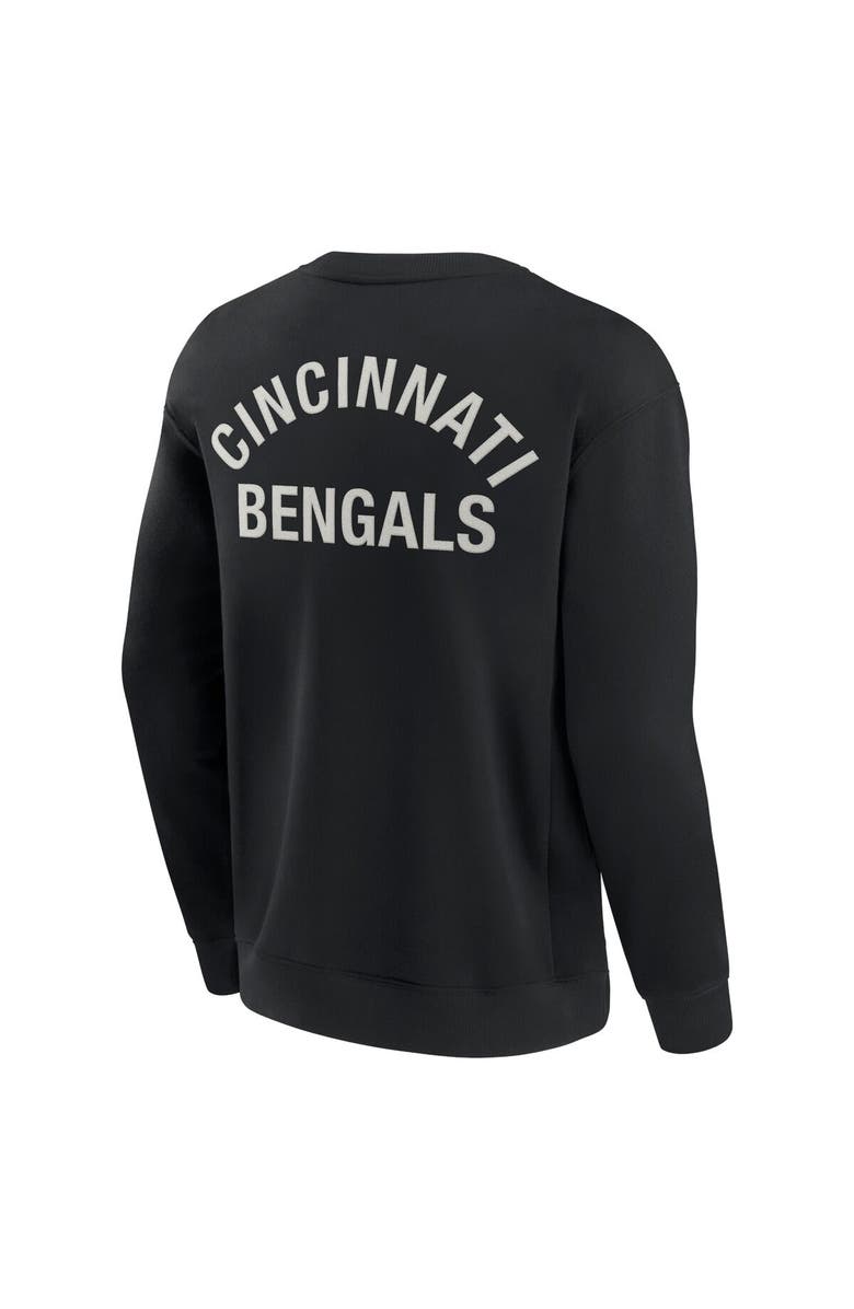 Fanatics Signature Unisex Fanatics Signature Black Cincinnati Bengals Super Soft Pullover Crew Sweatshirt, Alternate, color, Black