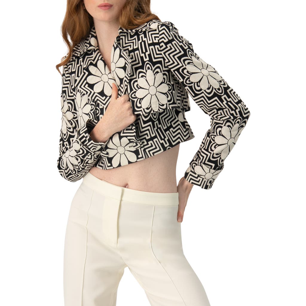 Ivonne Cropped Double-breasted Jacket In Gray