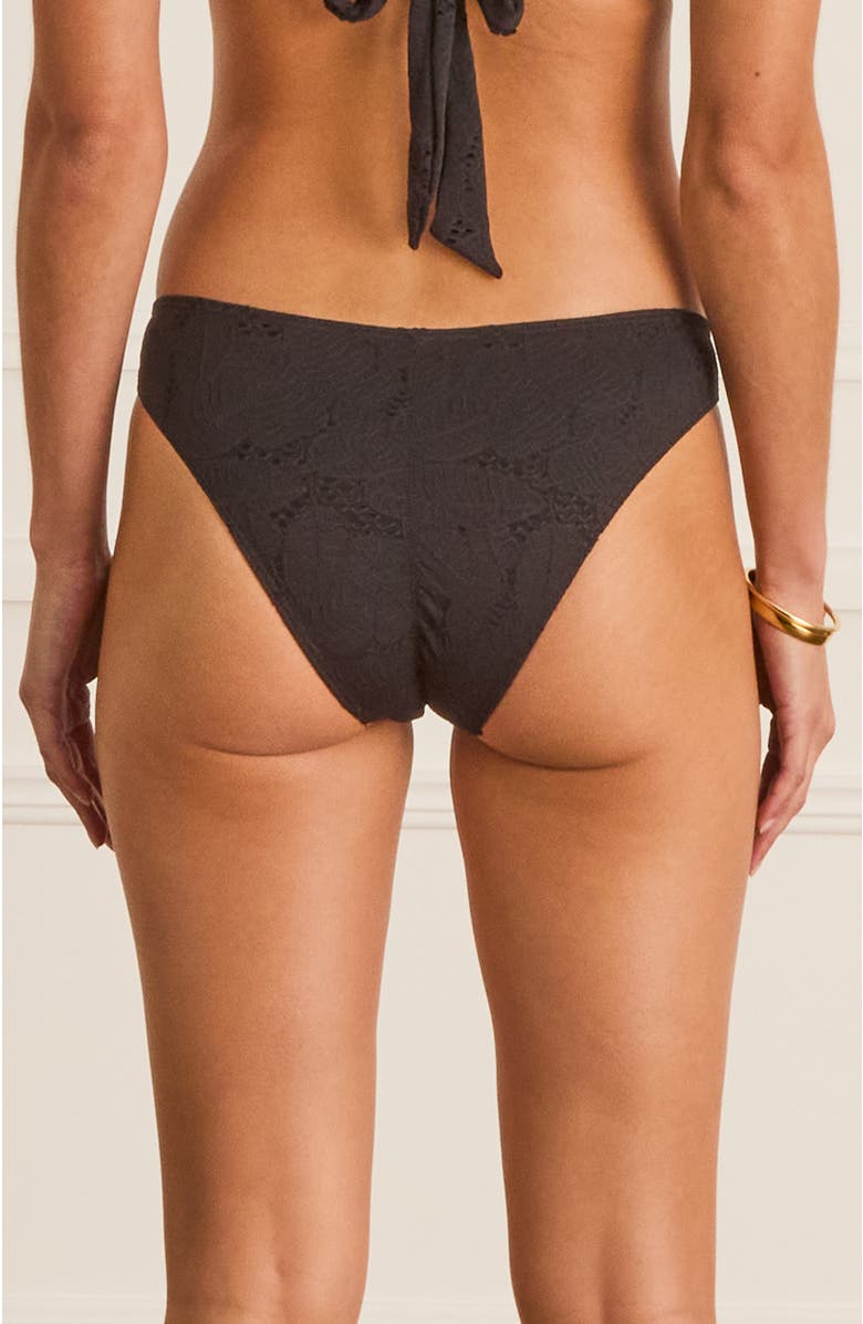 Aqua Blu Ring Front Alexis Cheeky Pant Bikini Bottom, Alternate, color, Black