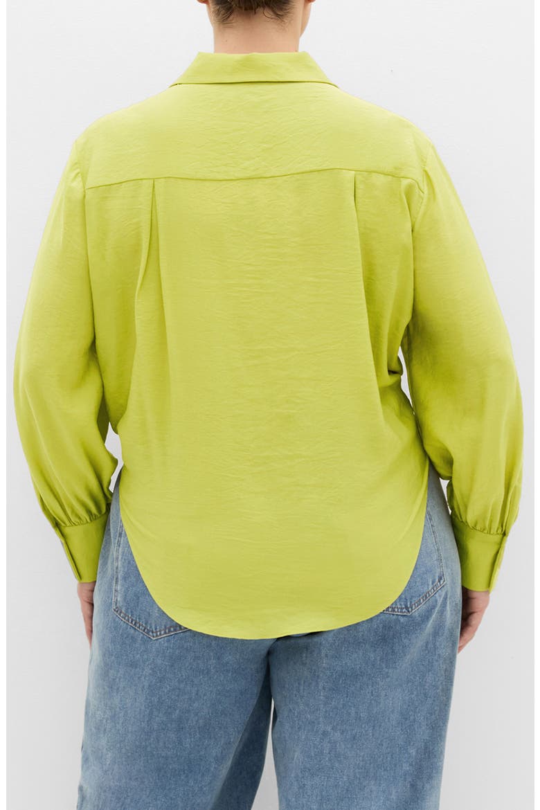 Rosa Tie Hem Button-Up Shirt, Alternate, color, CHARTREUSE