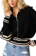 Steve Madden Dara Ribbed Zip Cardigan