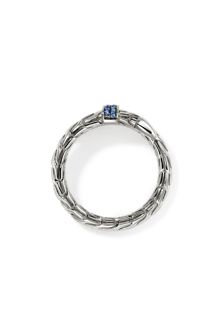 Spear Flex Ring, Sterling Silver, Pavé, Alternate, color, BLUE SAPPHIRE