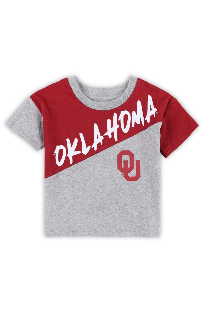 Outerstuff Toddler Heather Gray Oklahoma Sooners Super Star T-Shirt & Shorts Set, Alternate, color, Heather Gray