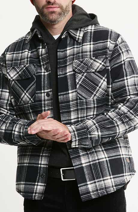 Plaid Flannel Shirt Jacket with Faux-Fur Lining