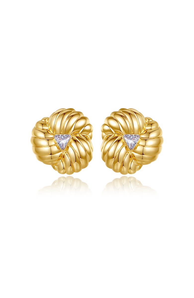 Classicharms Clover Designed Stud Earrings, Main, color, Gold