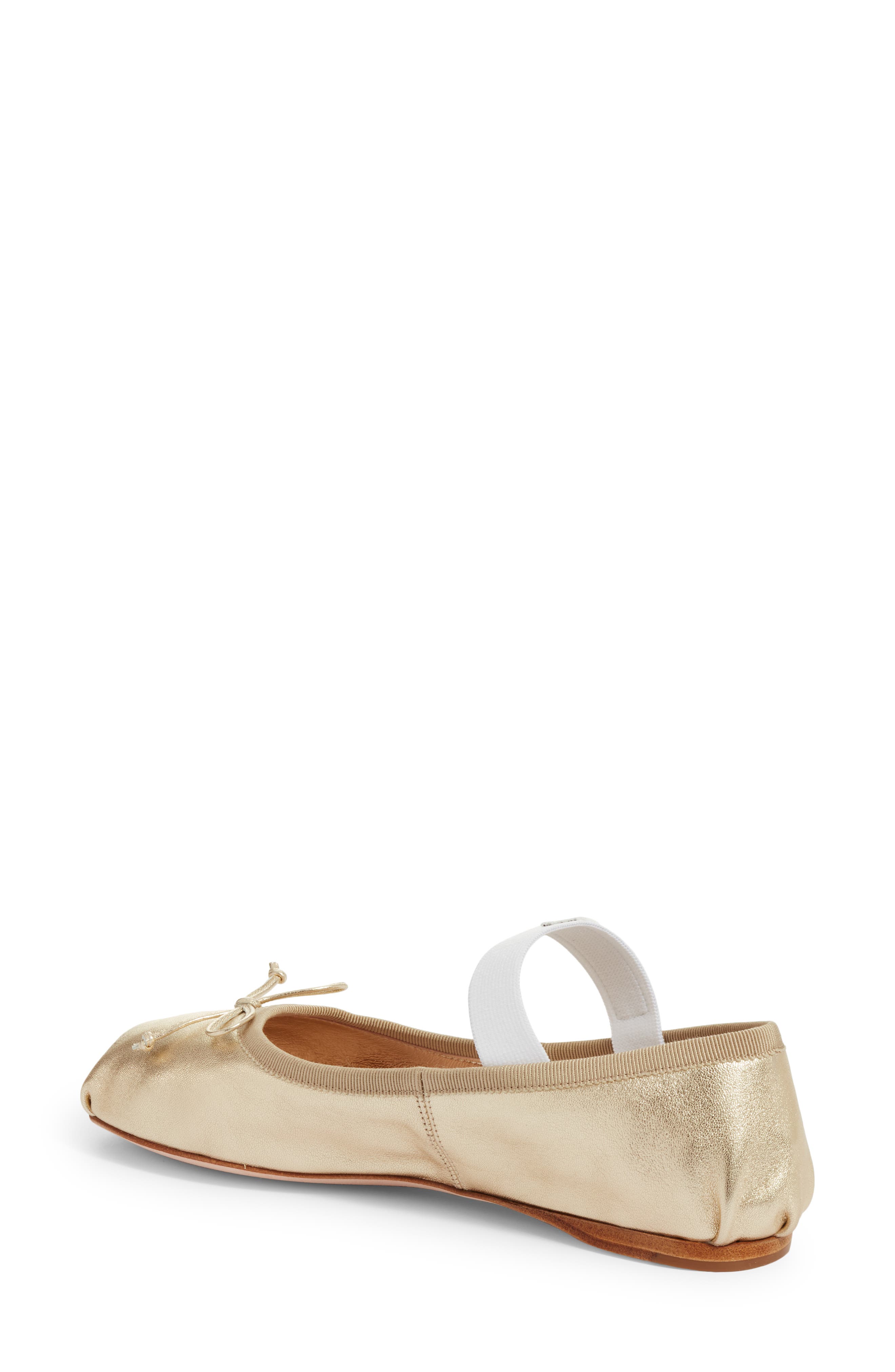 Miu Miu Logo Band Ballet Flat, Alternate, color, 