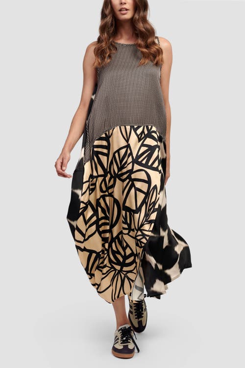 ALEMBIKA ALEMBIKA SLEEVELESS MIXED PRINT MAXI DRESS