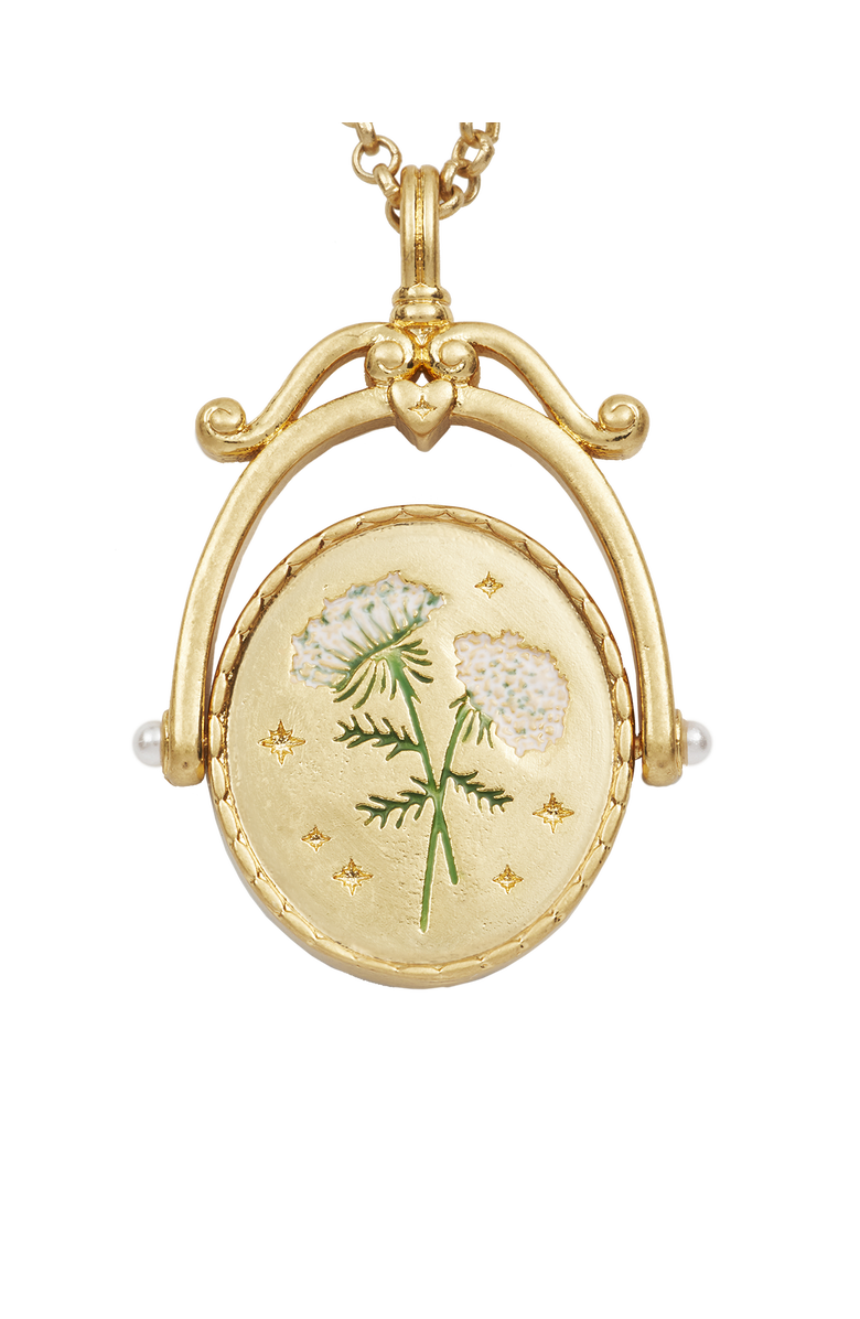 Fable England Q Initial Queen Annes Lace Gold Spinner Chain Necklace, Alternate, color, Gold