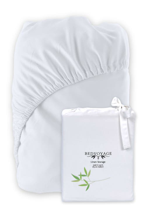 Bedvoyage Luxury 100% Viscose Cooling Fitted Sheet In White