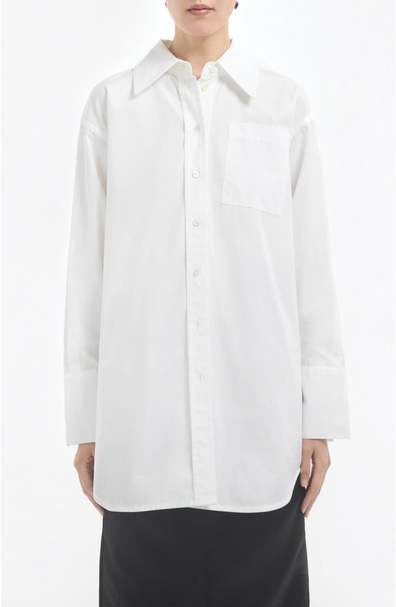 CO Overshirt in Cotton Sateen, Main, color, White