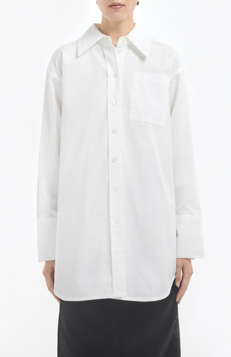 Overshirt in Cotton Sateen