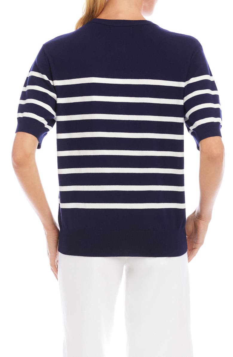 Karen Kane Stripe Henley Sweater, Alternate, color,