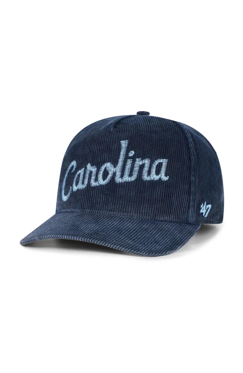 '47 Men's '47 Navy North Carolina Tar Heels Reclaim Snow Wash Corduroy Hitch Adjustable Hat, Main, color, Navy