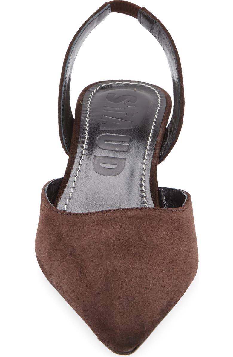 STAUD Sebastian Slingback Pointed Toe Kitten Heel Pump, Alternate, color, Espresso