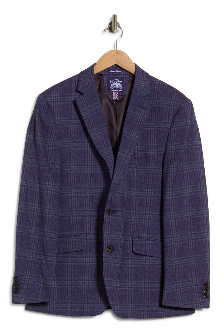 Plaid Sport Coat, Main, color, PURPLE