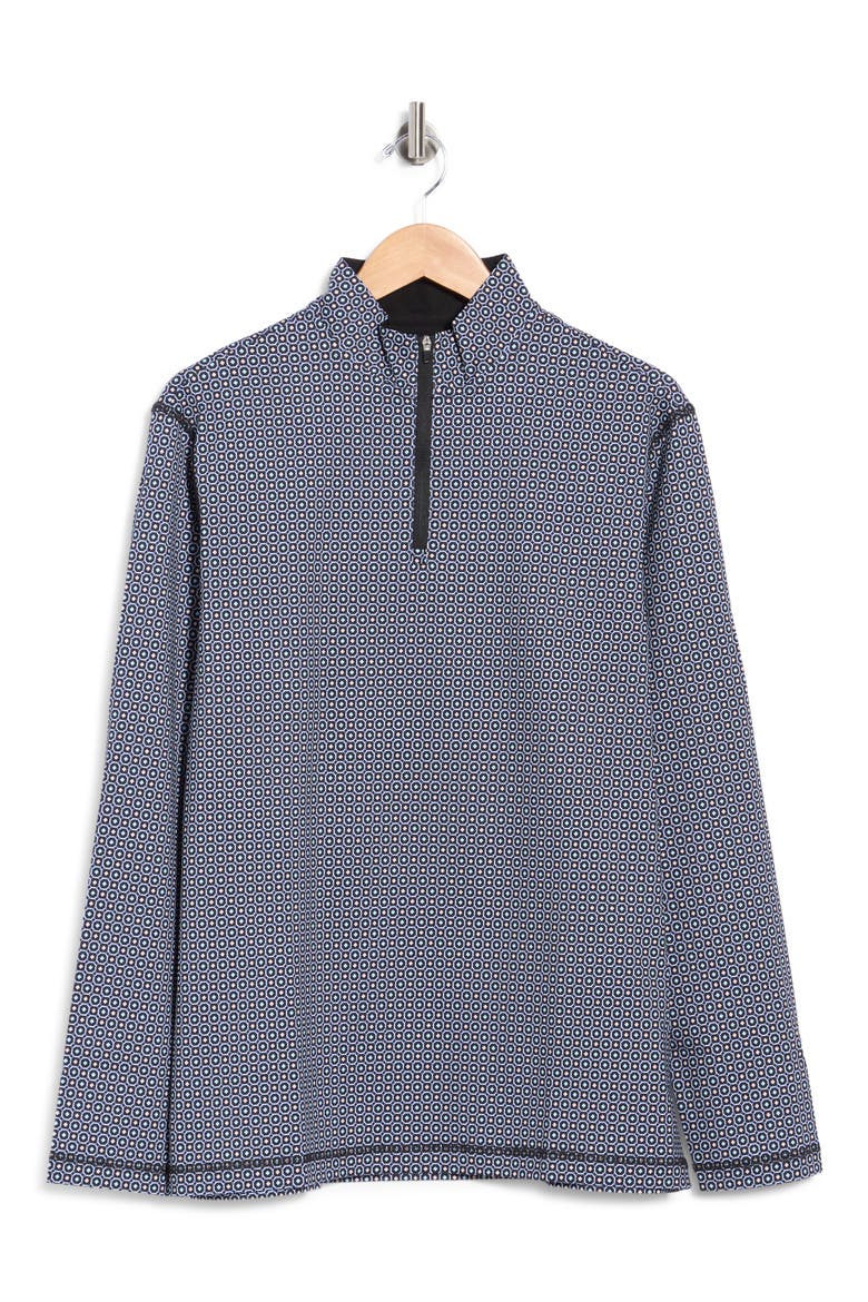 Stretch Cotton Quarter Zip Pullover, Main, color, TURQUOISE