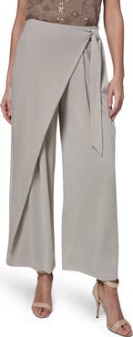 Donna Karan New York Wrap Front Wide Leg Pants