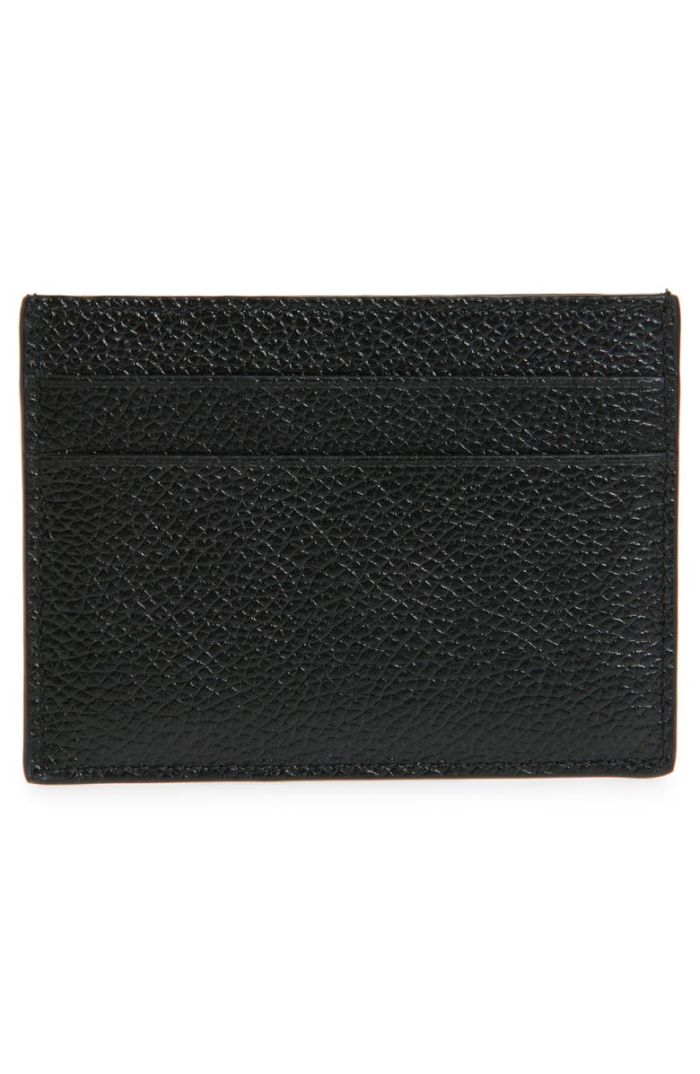 Balenciaga Cash Tape Type Logo Leather Card Holder, Alternate, color, Black/ Light Paper