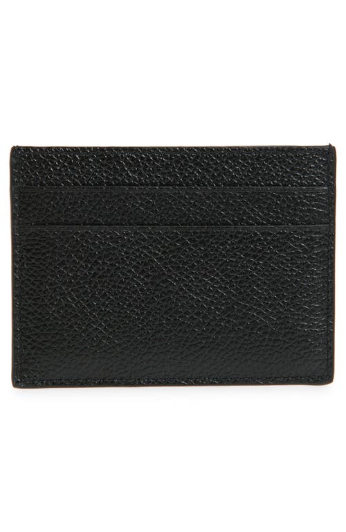 Balenciaga Cash Tape Type Logo Leather Card Holder In Black/light Paper