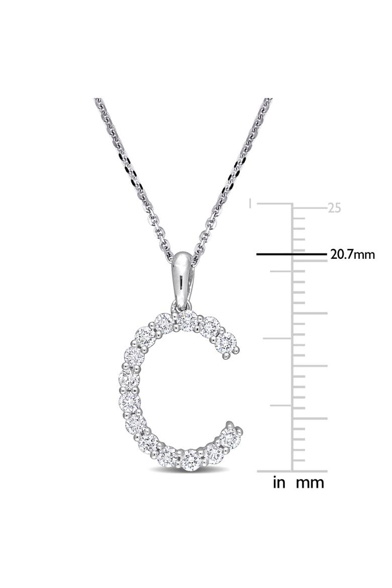 Diamond Initial Pendant Necklace 10k, Alternate, color, C