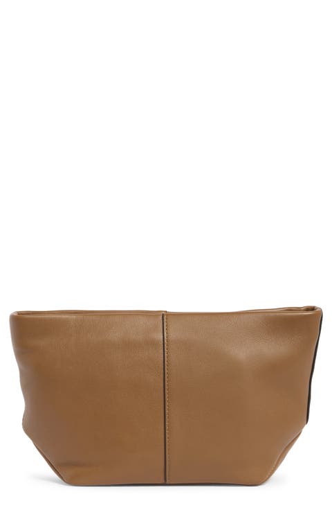 Hex Grained Leather East/West Pouch