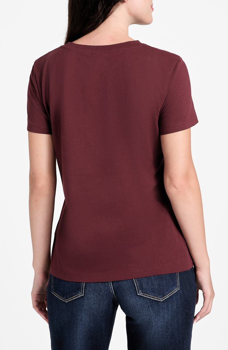 GUESS Briana Embellished Logo T-Shirt, Alternate, color, Burgundy