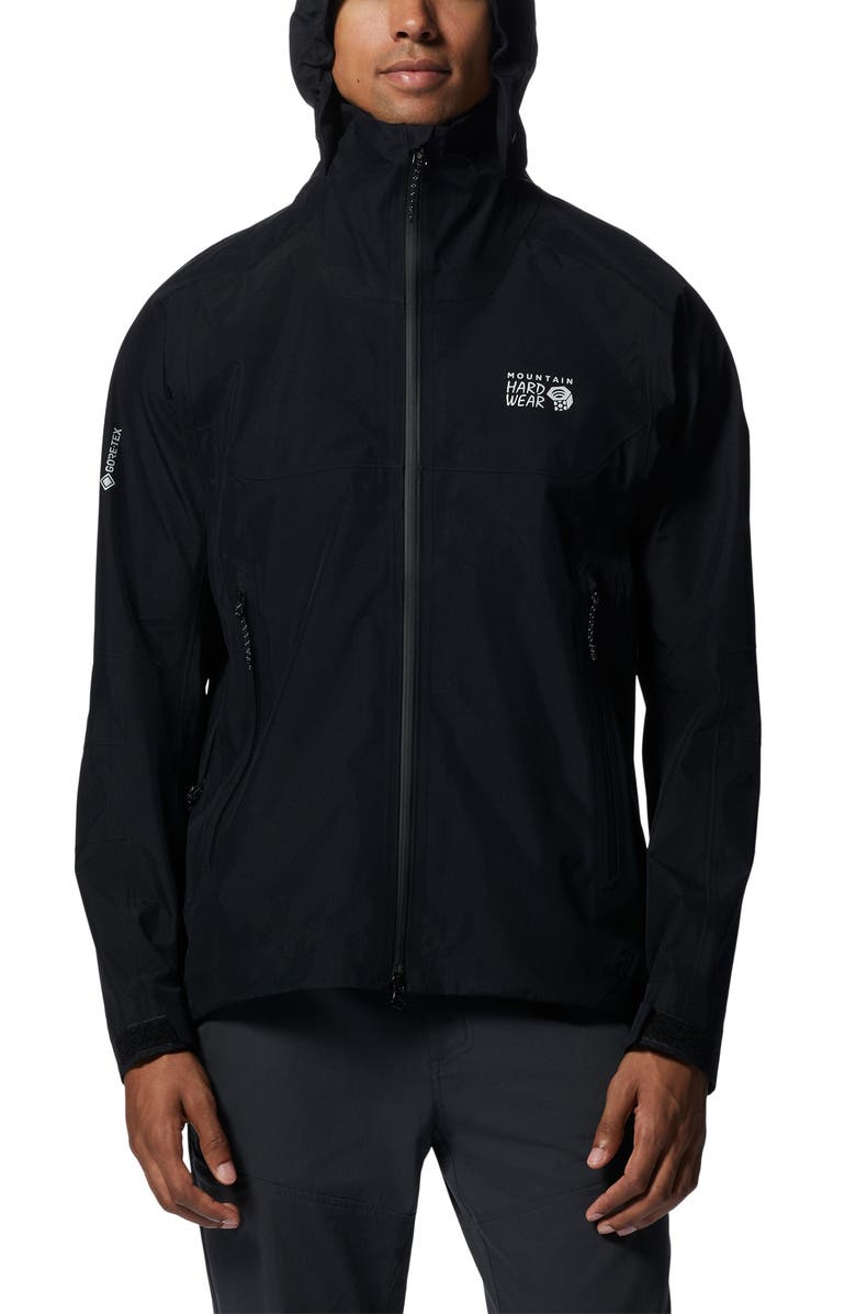 Mountain Hardwear TrailVerse<sup>™</sup> Gore-Tex<sup>®</sup> Waterproof Hooded Jacket, Alternate, color, Black