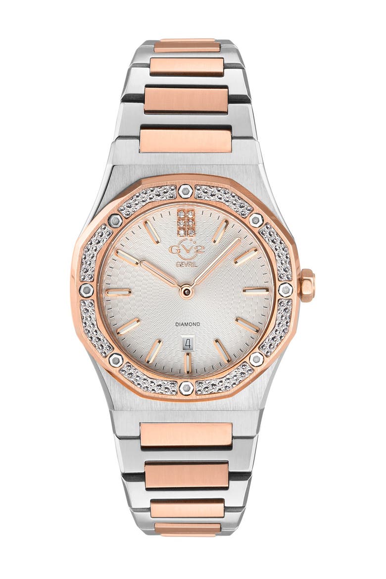 Palmanova Silver Dial Two-Tone Diamond Watch, 33mm, Main, color, TWO TONED SS-IPRG