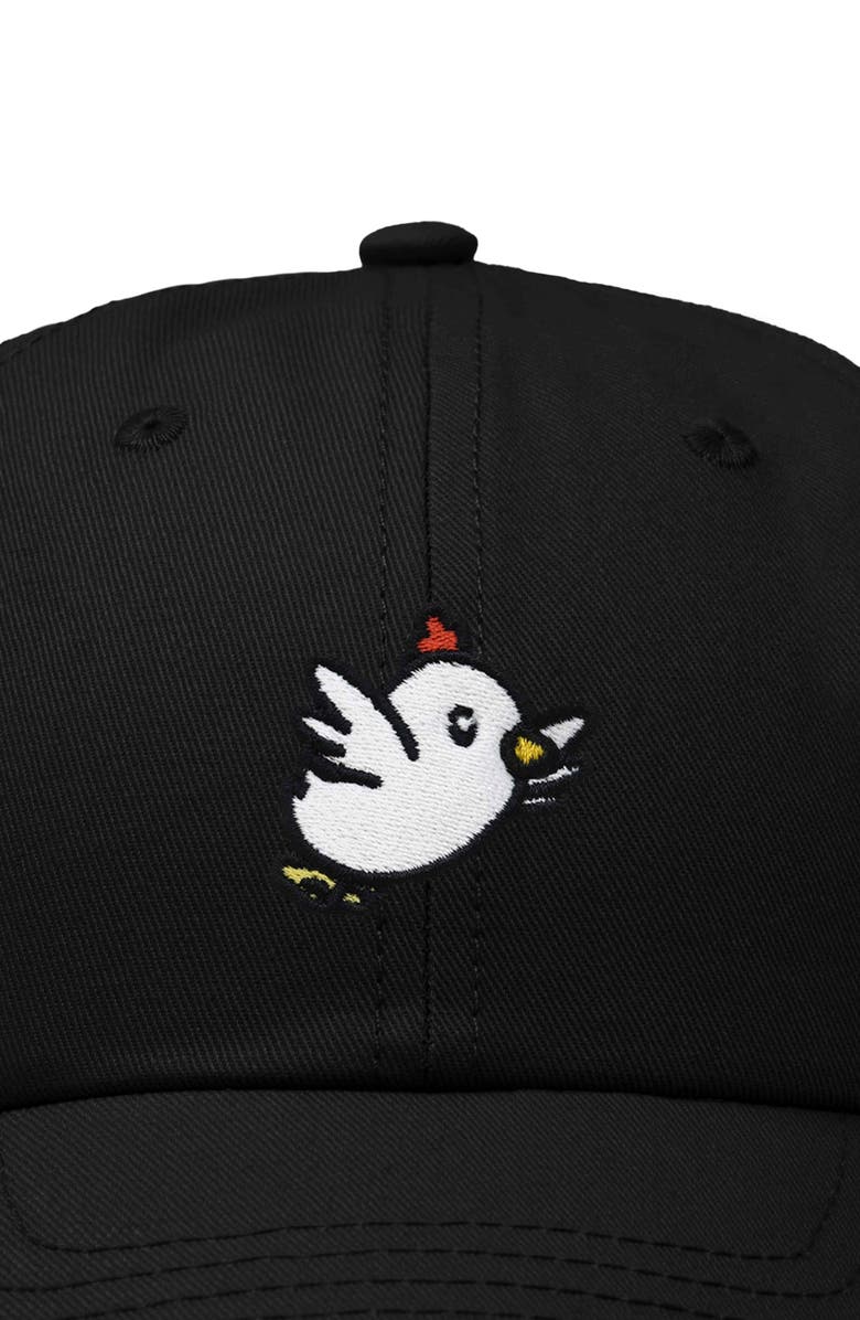 Dalix Chicken Embroidered Cotton Cap, Alternate, color, Black