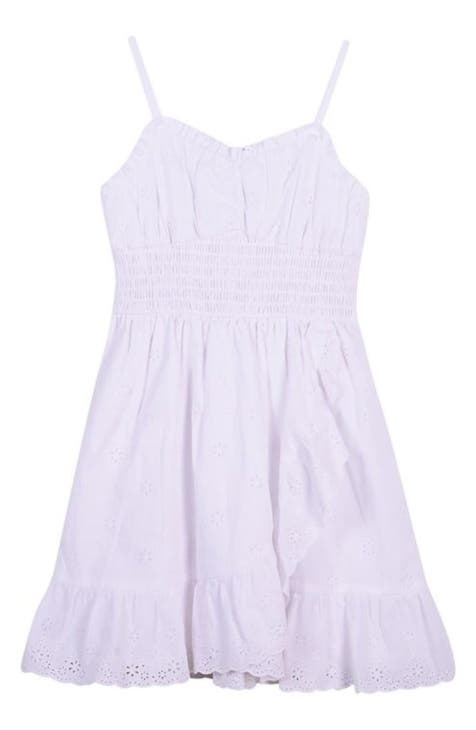 Kids' Cotton Eyelet Smocked Dress (Big Kid)